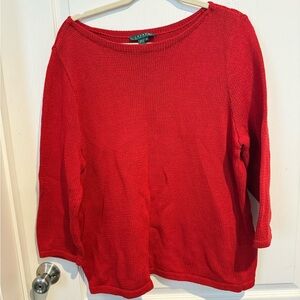 Lauren Ralph Lauren Vibrant Red Crew Neck Swearer